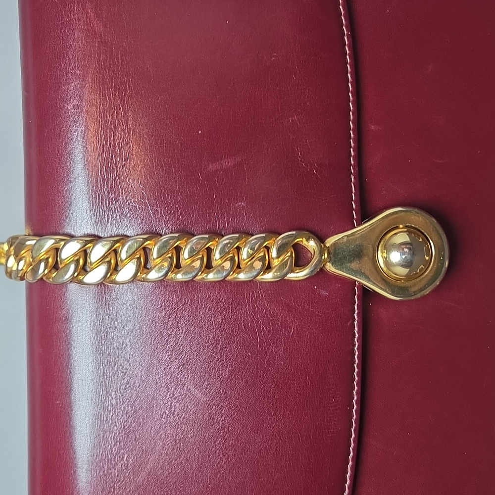 Gucci Boutique 1970s RARE  Bordeaux Leather 2way Bag Very limited Production - Picture 10 of 17